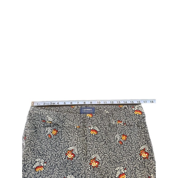 Old Navy Blue White Floral Print Mid-Rise Pixie Skinny‎ Ankle Pants Size 10 - Picture 9 of 12